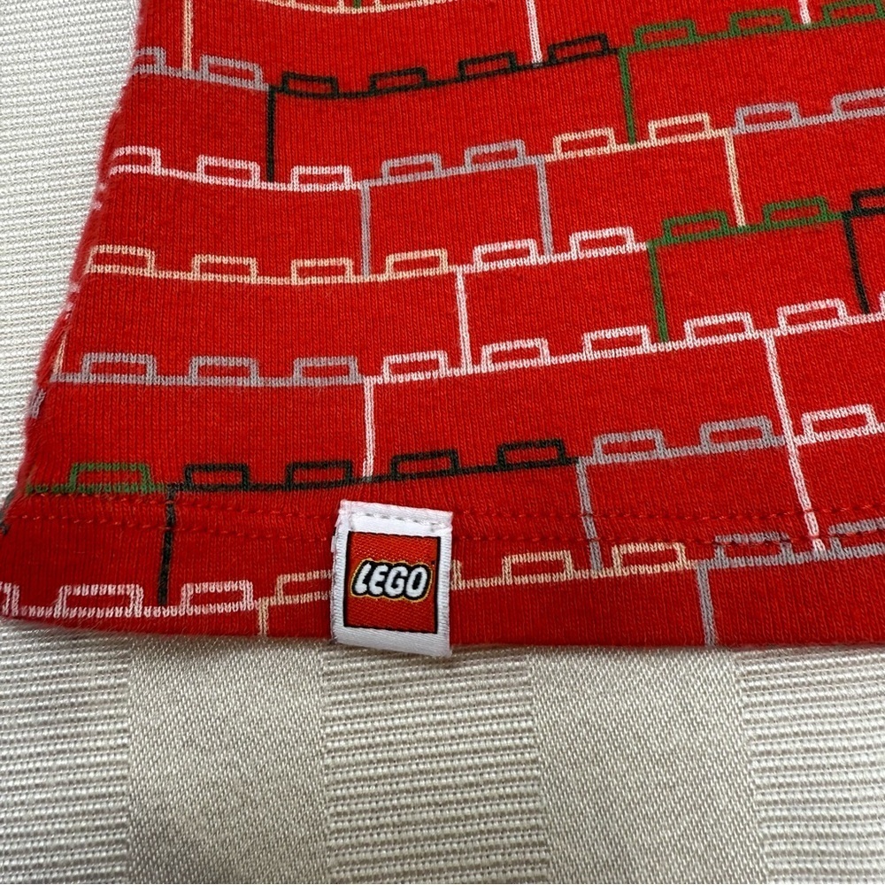 LEGO TARGET Red Stacked Brick Pattern Pajama Set Adult Size Medium - Picture 10 of 11